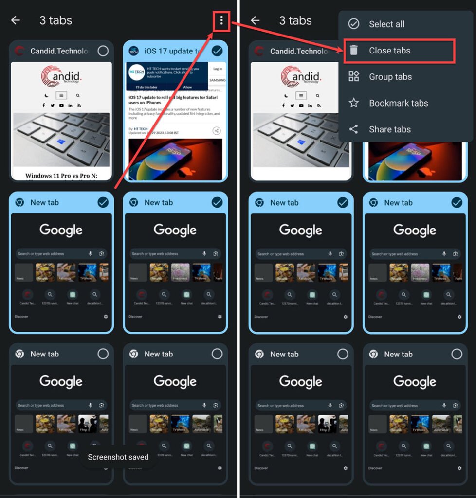 How to close tabs on Android? 3 This is an image of close selected tabs on android ss2