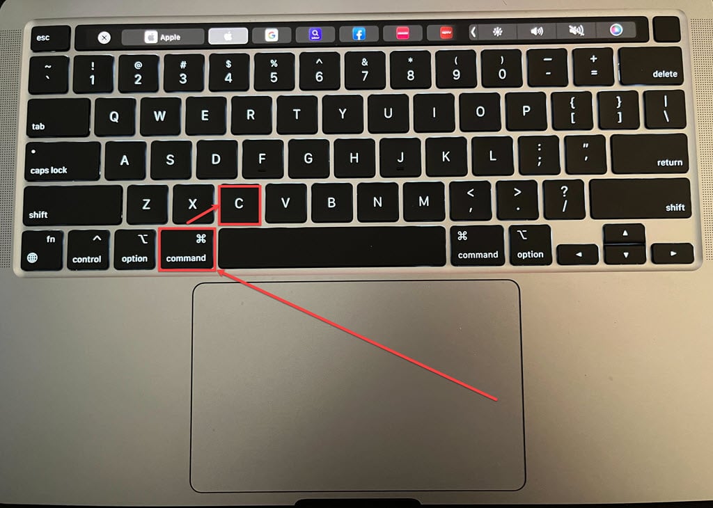 How to copy and paste on a Mac? 4 This is an image of copy on mac key ss1