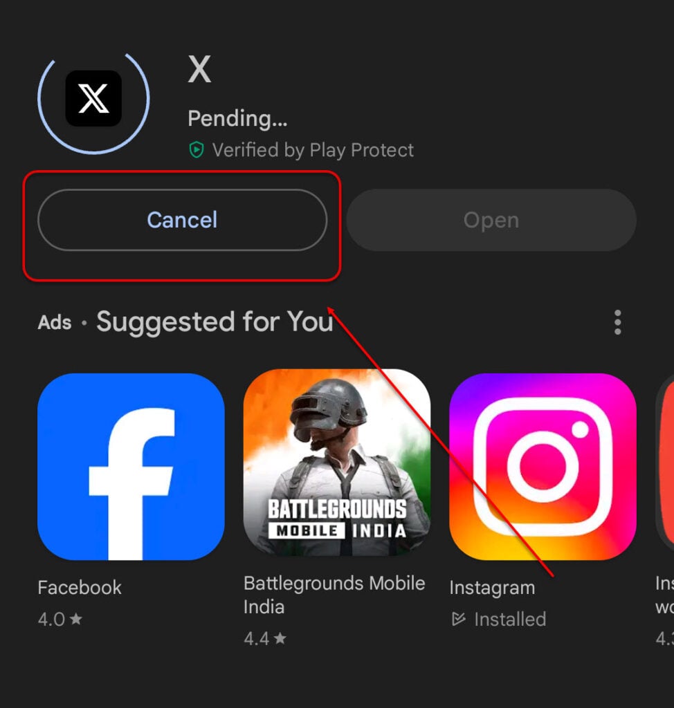 How to stop a download on Android? 1 This is an image of canceldownloadplaystore ss1