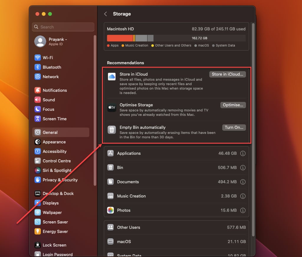 What is System Data on Mac? 3 This is an image of clear storage on mac ss3
