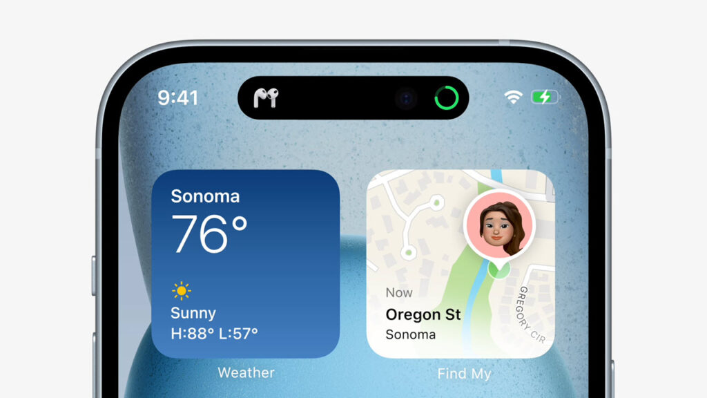 This is an image of dynamic island iphone 15