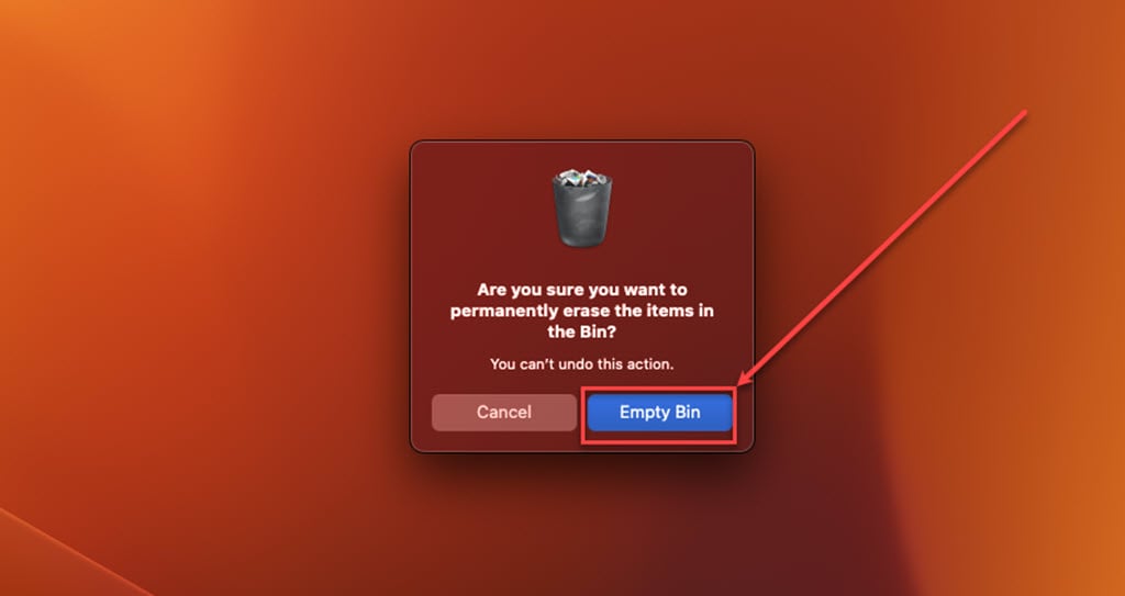 What is System Data on Mac? 8 This is an image of empty trash ss2