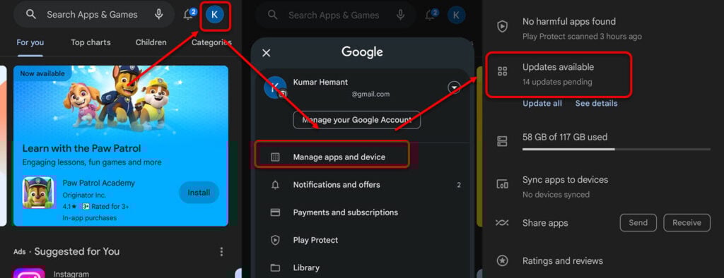 What does "Android optimizing app" mean? 3 This is an image of updateappgoogleplaystore ss1