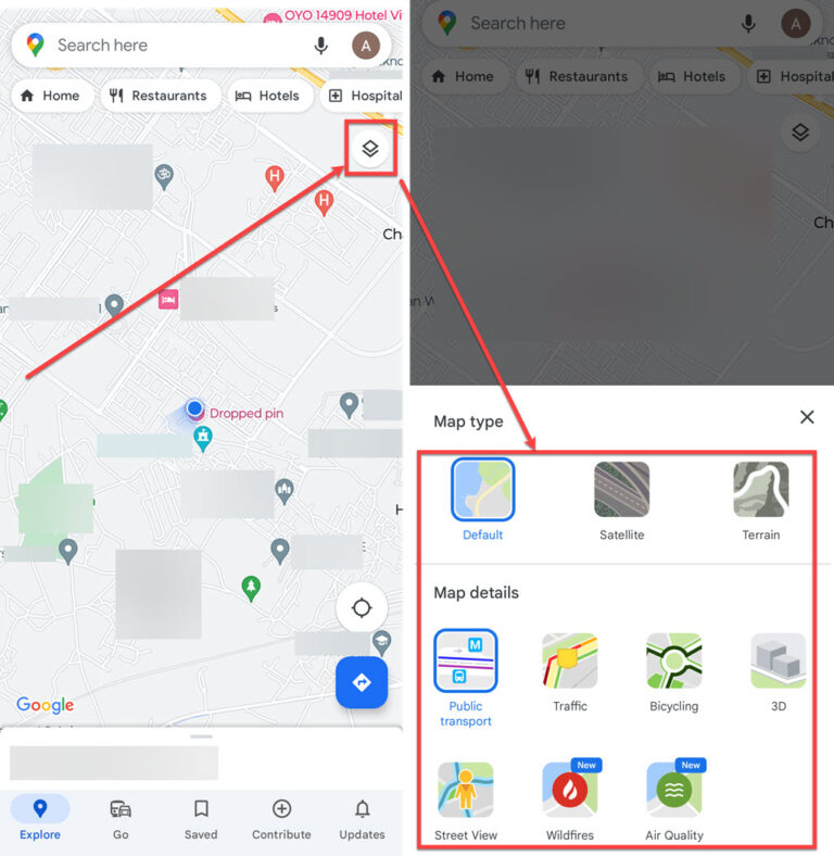 Google Maps symbols listed and explained
