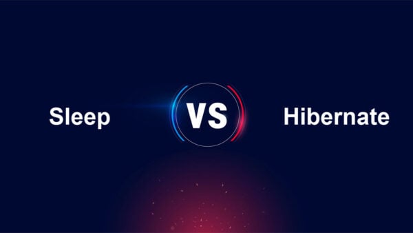 This is an image of sleep vs hibernate featured