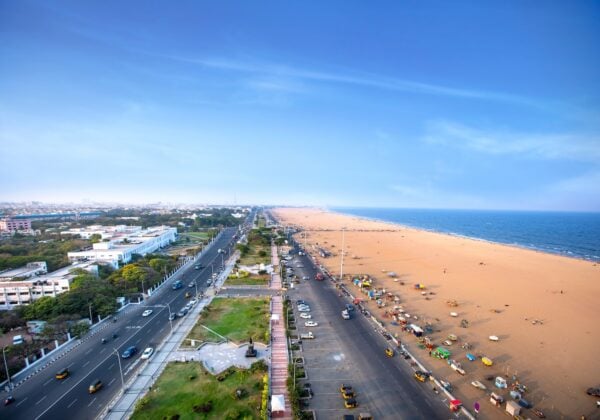 Marina,Beach,Chennai,City,Tamil,Nadu,India,Bay,Of,Bengal 1 Photo: gemini pro studio / shutterstock. Com