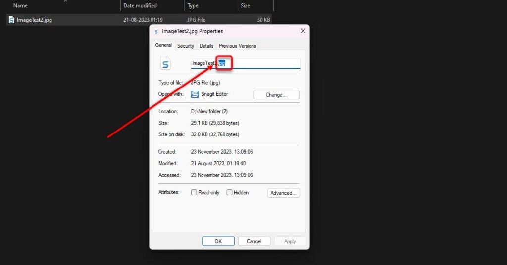 How to change file type in Windows 11? 3 This is an image of fileextensionviewwindows11 ss3