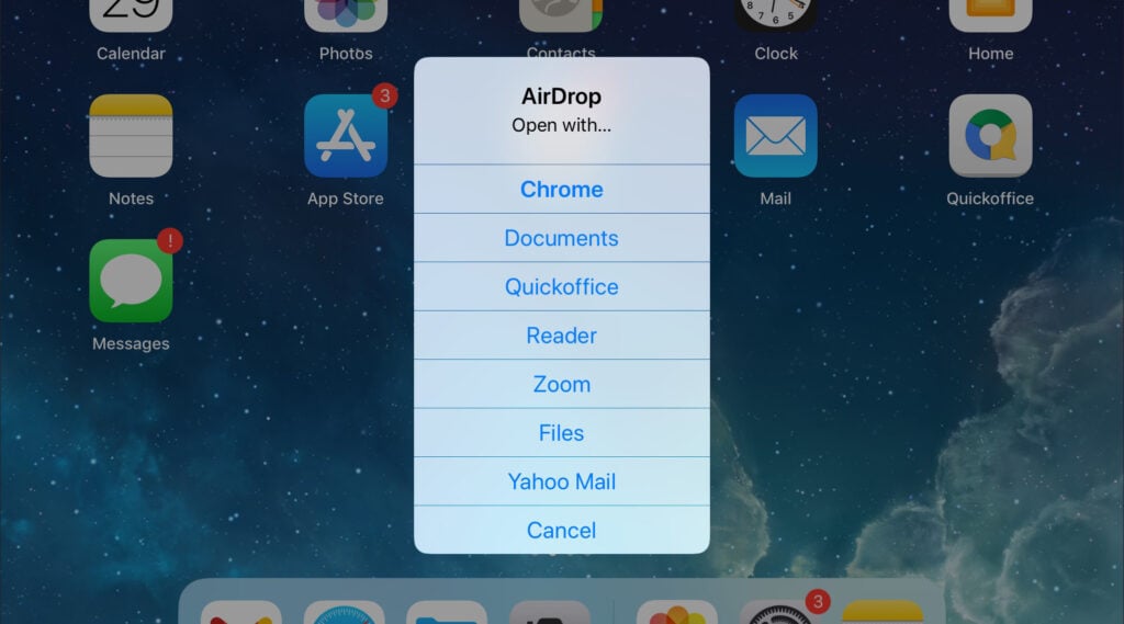 Where do AirDrop photos go? 1 This is an image of screenshot open airdrop with file options