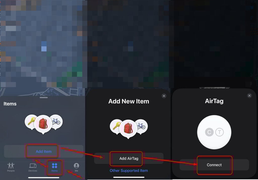How to connect AirTag without the tab? 1 This is an image of addairtagiphone ss1