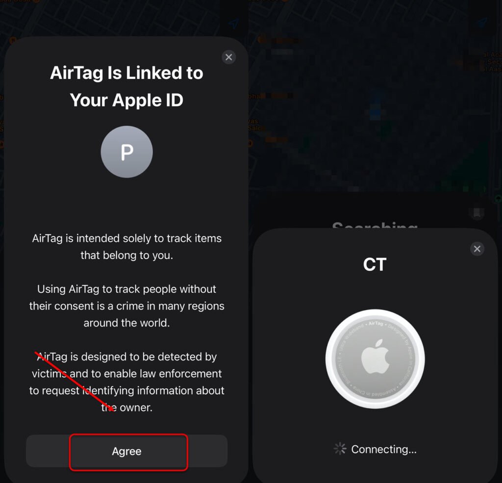 How to connect AirTag without the tab? 3 This is an image of addairtagiphone ss3