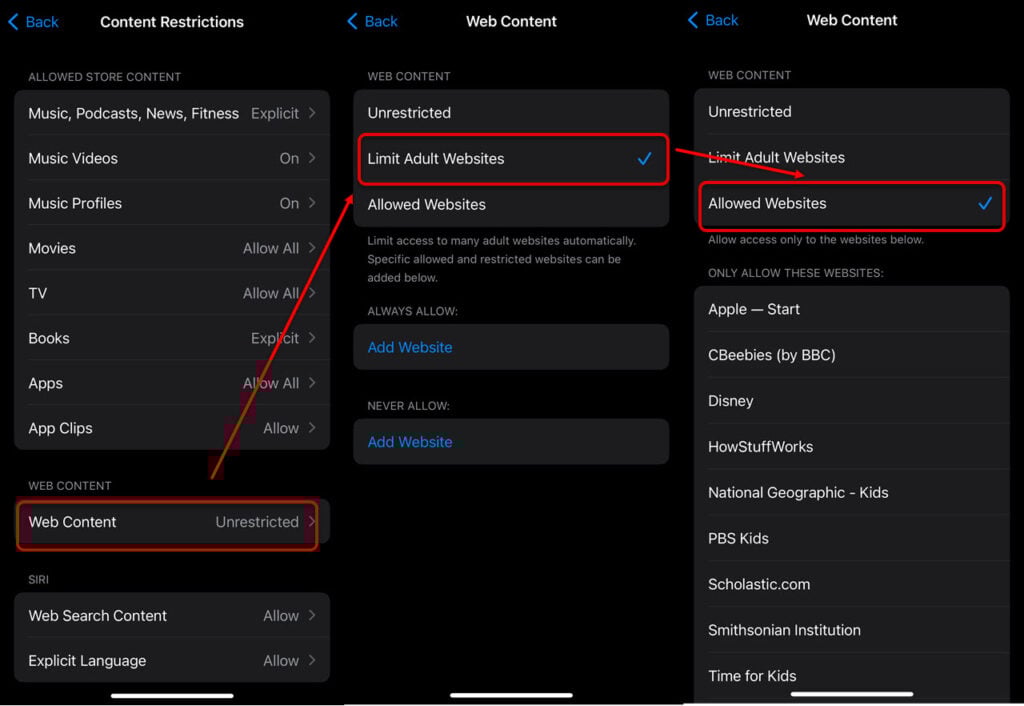 How to get out of incognito mode on iPhone? 3 This is an image of contentrestrictionsiphone ss2