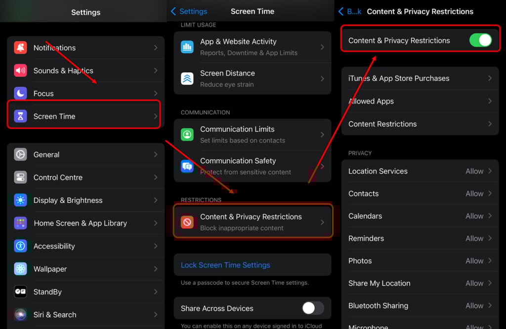 Why can't I delete apps on my iPhone? 5 This is an image of turnoffcontentrestrictioniphone ss1