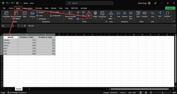 This is an image of add secondary axis new chart excel ss1