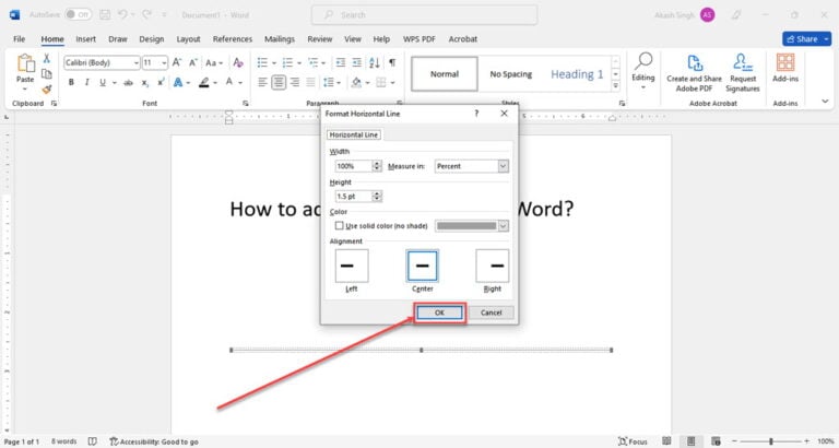 How to add a signature line in Word?