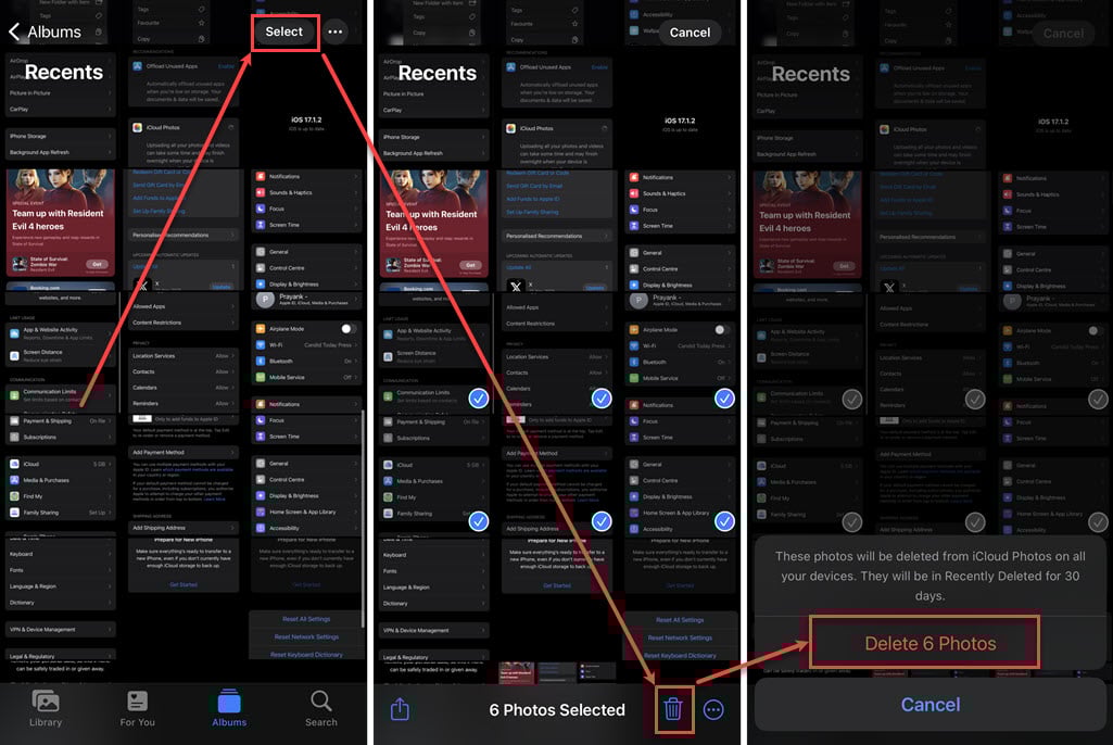 How to delete multiple photos on iPhone? 1 This is an image of delete multiple photos on iphone ss