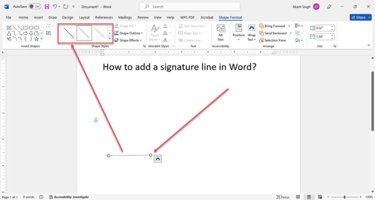 How to add a signature line in Word?