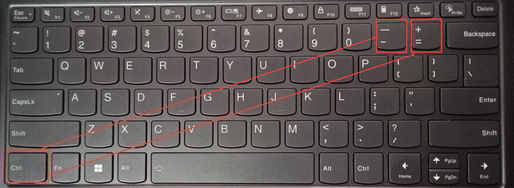 How to change the font size on Kindle? 5 This is an image of keyboard ctrl plus minus