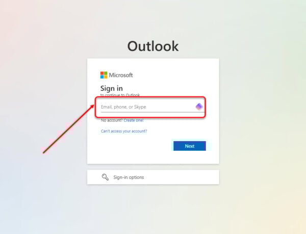 This is an image of outlook hotmailsignin ss1