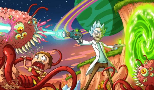 This is an image of rick and morty wallpaper pc3