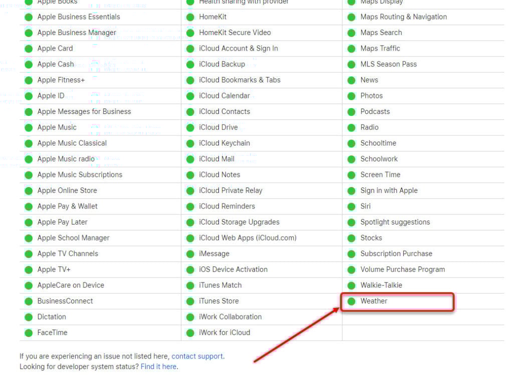 This is an image of weatherappiphone serverstatus ss1