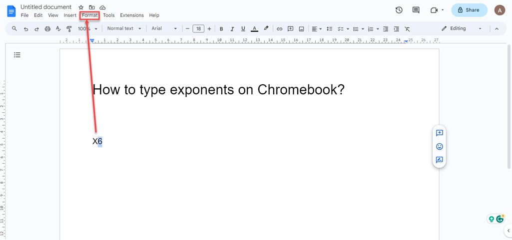 How to type exponents on Chromebook? 1 This is an image of type exponent chromebook ss1