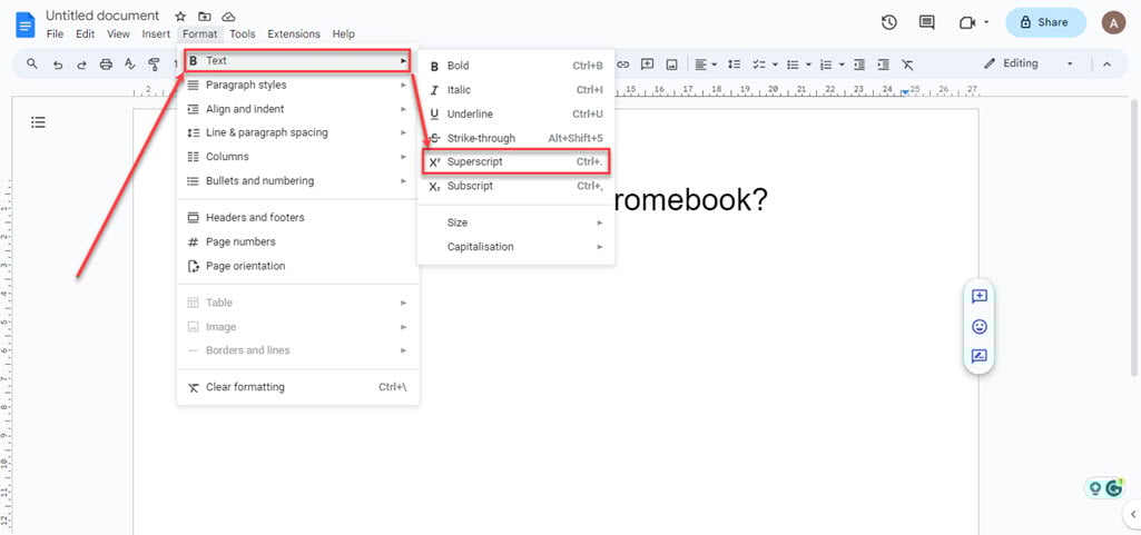 How to type exponents on Chromebook? 2 This is an image of type exponent chromebook ss2