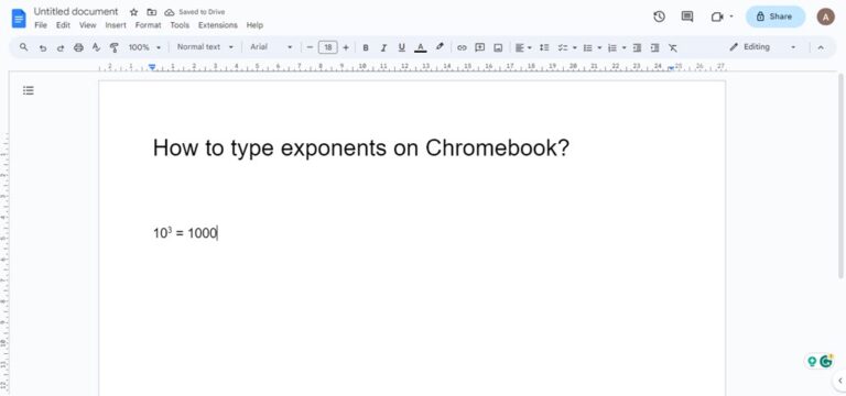 How to type exponents on Chromebook?