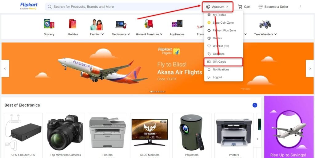 Flipkart Gift Card: A comprehensive guide 1 This is an image of flipkartgiftcardwebsite ss1