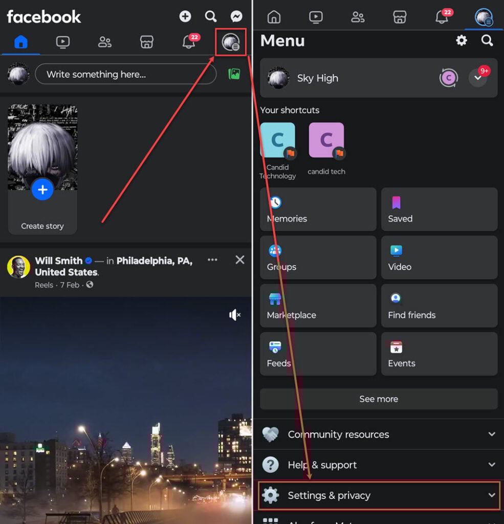 How to hide followers on Facebook? 1 This is an image of hide followers facebook app ss1
