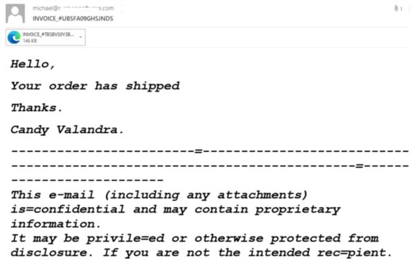 This is an image of scrubcrypt phishing email