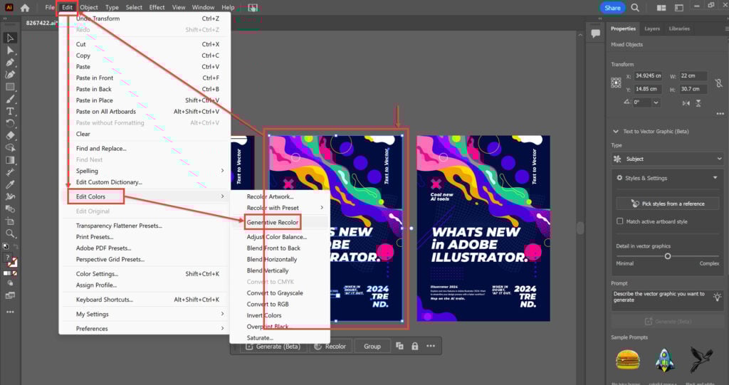 7 Illustrator hacks to speed up your workflow 4 This is an image of screenshot illustrator generative recolour