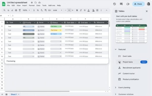 This is an image of sidepanel googlesheets ss1