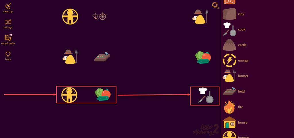 How to make a Restaurant in Little Alchemy 2? 20 This is an image of cook la2