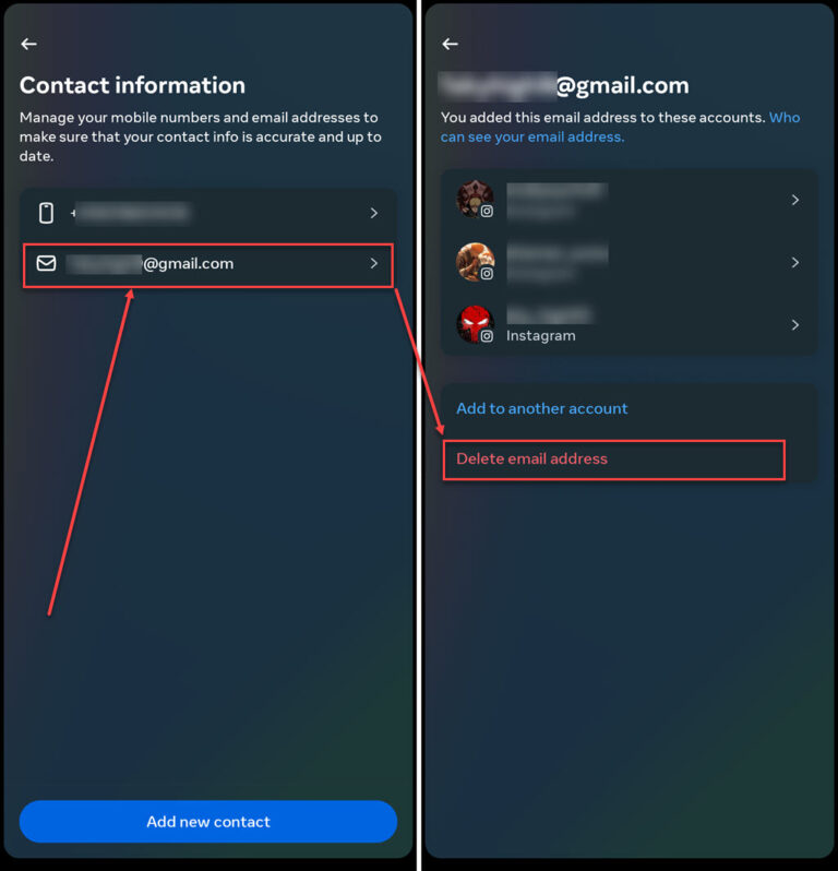 How to delete Instagram email?