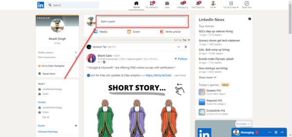 This is an image of post on linkedin ss1
