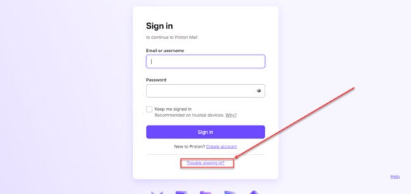 This is an image of reset password protonmail ss1