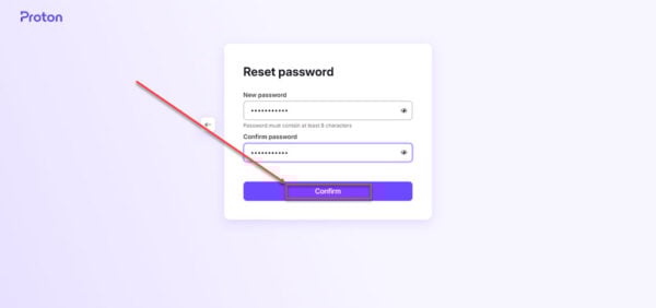 This is an image of reset password protonmail ss8