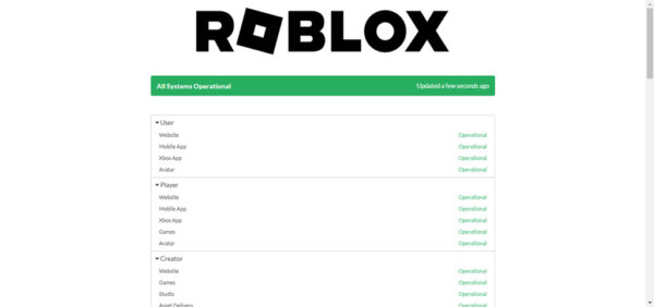 This is an image of roblox server status ss