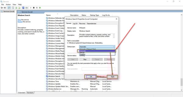 This is an image of windows search service ss3
