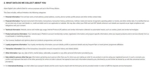 This is an image of adani privacypolicy ss1
