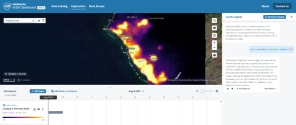 This is an image of vedadashboard nasa microsoft ss1
