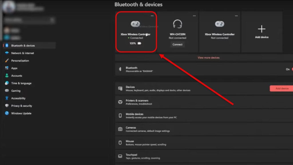How to check Xbox controller battery level on Windows 11? 2 This is an image of check xbox controller battery 1 b