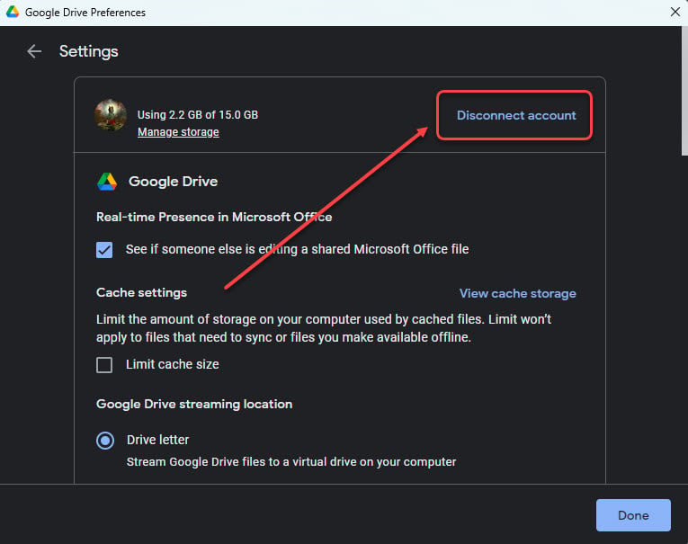 How to stop Google Drive sync on PC? 5 Quick Methods 9 This is an image of disconnect googledrive ss1