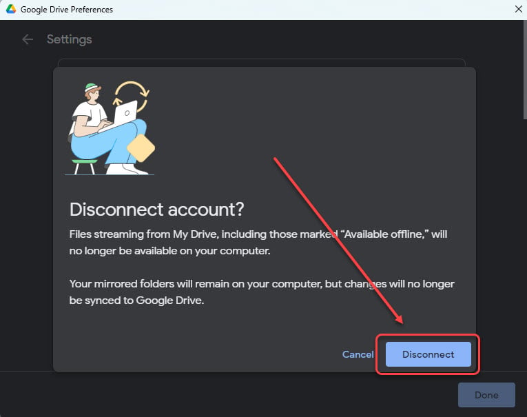How to stop Google Drive sync on PC? 5 Quick Methods 10 This is an image of disconnect googledrive ss2