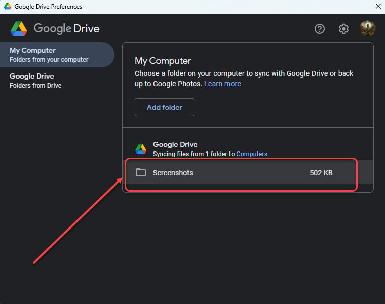 How to stop Google Drive sync on PC? 5 Quick Methods 5 This is an image of googledrive unsync folder ss1
