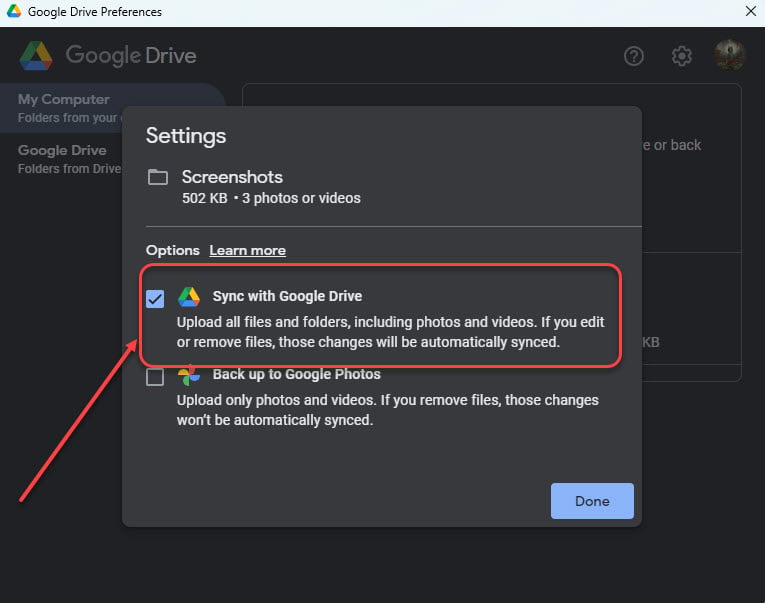 How to stop Google Drive sync on PC? 5 Quick Methods 6 This is an image of googledrive unsync folder ss2