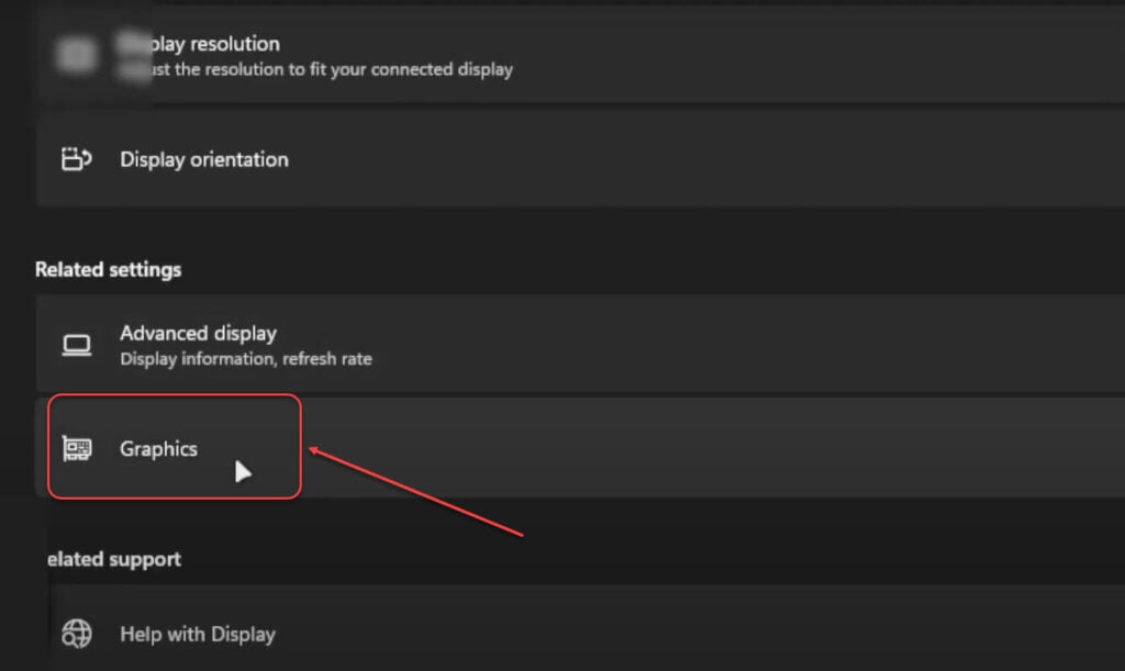 This is an image of graphicssettings windows ss2