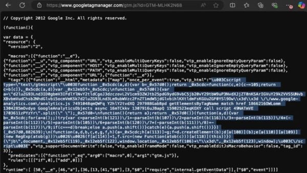 This is an image of magento attack gtm sucuri ss1