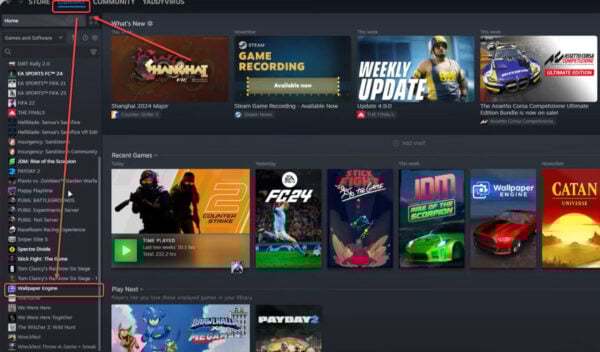 This is an image of steam library wallpaperengine ss1