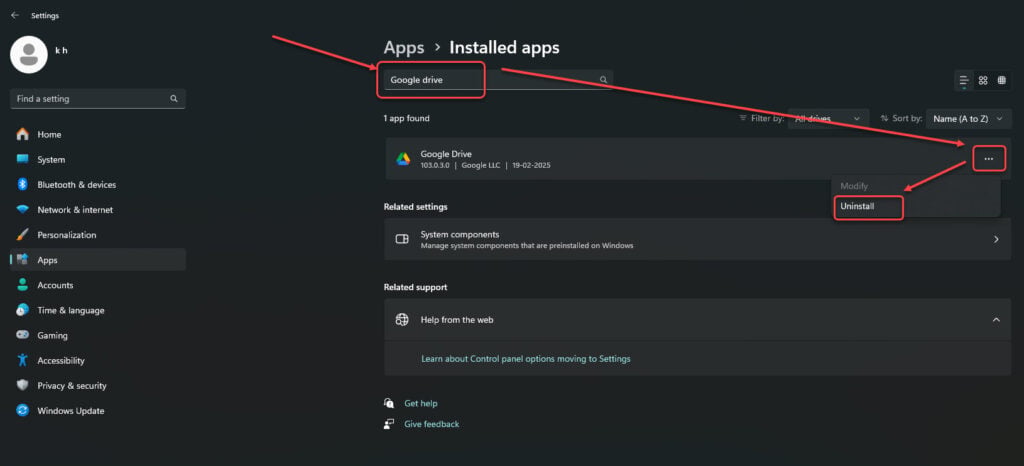 How to stop Google Drive sync on PC? 5 Quick Methods 12 This is an image of uninstall googledrive ss1